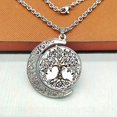 thumbnail image 5 of Collar con gemas del tiempo del árbol de la vida para mujer, colgante de luna giratorio de doble cara, cadena de suéter Vintage versátil, 5 of 5