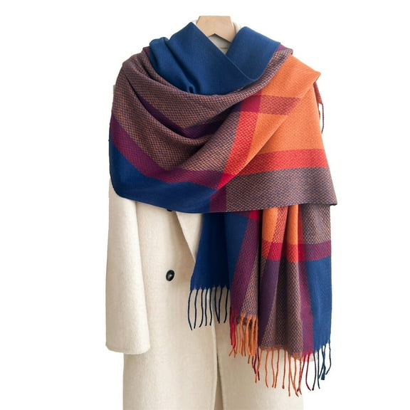 Scarves for Women Fall Winter Neck Warmer Wool Lightweight Pashmina Wraps Orange Scarf