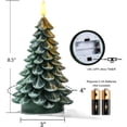 thumbnail image 2 of Homemory Christmas Tree Candles with 6 Hours Timer, 2 Pcs Waxy LED Flameless Candles Flickering, Green Electric Candles Battery Operated for New Year Celebration Holiday Decorations 8.5 Inches, 2 of 8