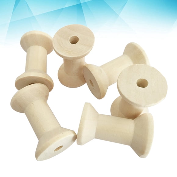 WEUVEB 50Pcs Unfinished Wood Spools for Sewers Stringing and Sorting Projects