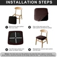 thumbnail image 5 of Dining Chair Seat Cover Stretch Protector Elastic Fit With Button Accent,Washable Non Slip Cushion Slipcover Modern Design,Kitchen Dining Room Chair Protection for Home Party Restaurant Event-Coffee, 5 of 7