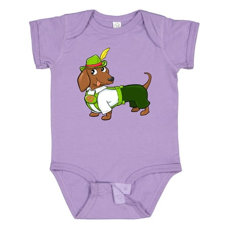 

Inktastic Cute Brown Dachshund in Traditional German Wear Gift Baby Boy or Baby Girl Bodysuit