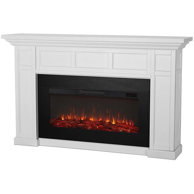 Real Flame Canada Alcott Foyer Électrique Paysager en Bois Massif, Blanc