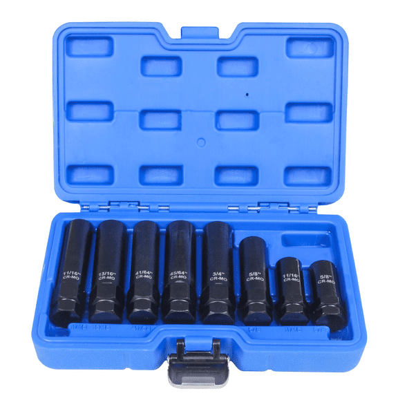 SAE 8-piece Anti-theft Lug Nut Socket Set - Automotive Wheel Nut Removal Tool Kit for Aftermarket & Factory Wheels
