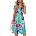 thumbnail image 2 of PENGXIANG Femmes Manches Courtes Casual Imprimé Floral Plage Maxi Robe en Vrac, 2 of 2