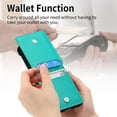 thumbnail image 5 of Phone Case for Samsung Galaxy Z Flip 3 5G 2021 with Card Slot Holder Wallet Cover and Ring Stand  Back Cell Mobile Accessories Protective Case for ZFlip3 Z3 Flip3 3Z Flip3case Green, 5 of 16