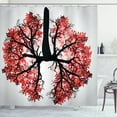 thumbnail image 1 of Ambesonne Tree Shower Curtain, Abstract Human Lung as Branch, 69"Wx84"L, Coral Pale Maroon, 1 of 3