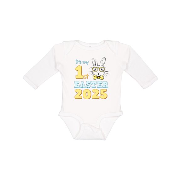 Inktastic It's My 1st Easter 2025 Boys or Girls Long Sleeve Baby Bodysuit