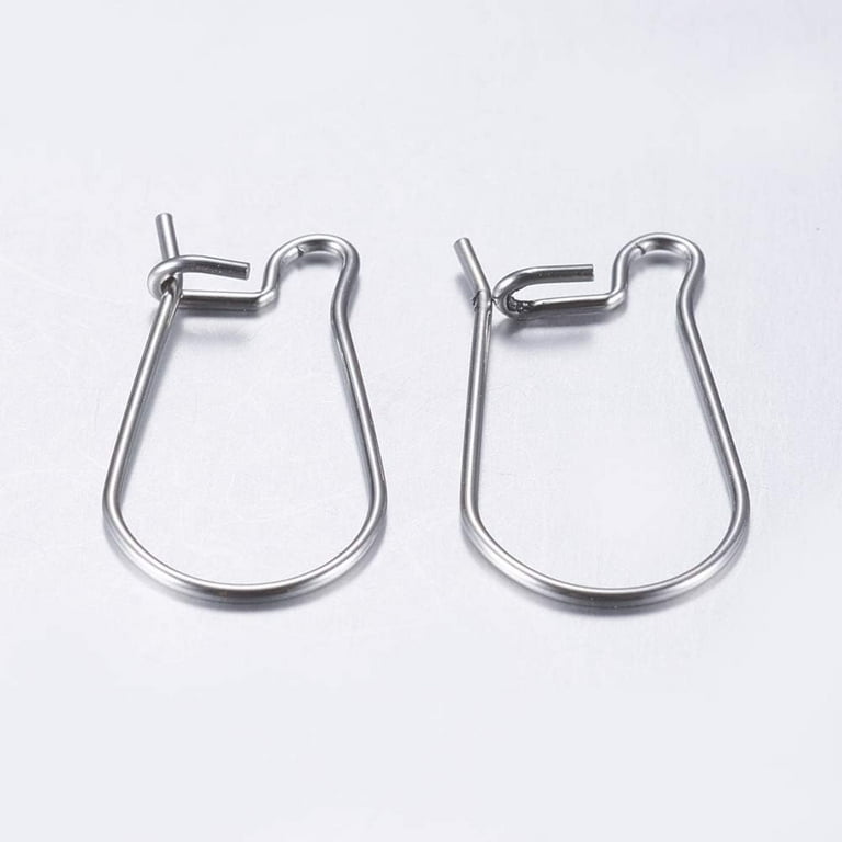 100Pcs Stainless Steel Kidney Earring Hooks Long Hoop Ear Wires