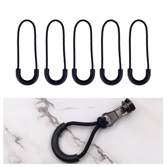 FOLOYORI 30Ud Zipper Pull Cord Negro Duradero Con Agarre Texturizado Para Chaquetas Y Mochilas Deportivas