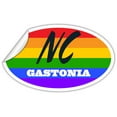 thumbnail image 2 of Gastonia NC North Carolina Gaston County Rainbow Pride Flag 6 Stripes Pride Flag Euro Decal Bumper Sticker 3M Vinyl 3" x 5", 2 of 3