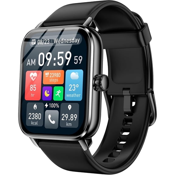 Smart Watch for Men Women, 1.85" HD AMOLED Fitness Tracker (Answer/Call) for iPhone & Android, 120 Sports Modes Smartwatch with IP68 Waterproof