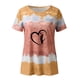 thumbnail image 4 of Mujeres Casual Cuello Redondo Manga Corta Estampado Jersey Blusa Camiseta Tops Sueltos OAVQHLG3B Store  lin121212, 4 of 4