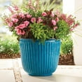 thumbnail image 3 of Better Homes & Gardens 15.7" D x 14.1" H Kamala Light Blue 100% Recycled Resin Planter, 3 of 7