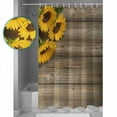 thumbnail image 4 of Shower Curtain Farmhouse Sunflower Retro Wood Waterproof Shower Curtain Set with Hooks for Bathroom Showers,Stalls and Bathtubs,48x72In Brown Wooden Plank, 4 of 8