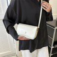 thumbnail image 4 of Bolso bandolera de piel sintética para mujer, bolso de hombro sólido, bolso de mano, color blanco, 4 of 8