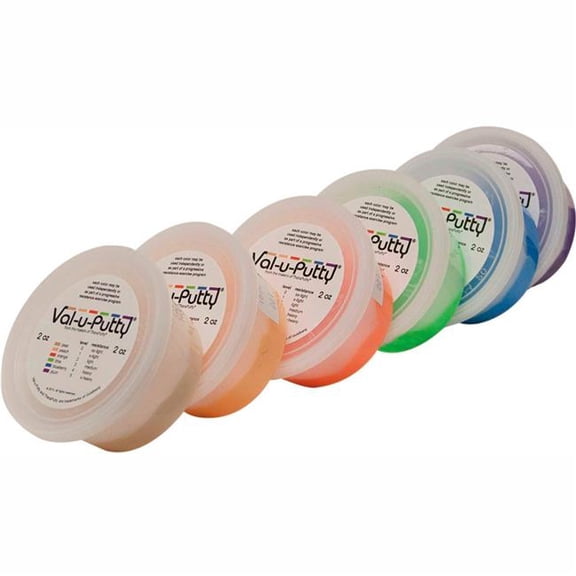 Fabrication B2176955 Val-U-Putty Exercise Putty - 2 oz - Assorted - Set of 6