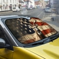 thumbnail image 5 of FORUDESIGNS Deer American Flag Print Car Windshield Sun Shade Waterproof Reflective Sunshade for Protection Vehicle Interior Accessory Fits Sedans, SUVs (57.1x27.4 inches), 5 of 7