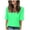Green, variant on Women's T-Shirts Casual Loose Fit Printed Half Sleeve V Neck Summer Tops Elbow Length Shirts for Everyday Wear