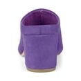 thumbnail image 2 of BLISSFUL STEP Women's Slides Block High Heels Slip on Pointed Toe Slide Mules Purple 8, 2 of 7