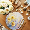 thumbnail image 2 of Round Placemats Yellow Purple Flower 15 inch Set of 2 Table Mats for Dining Table Watercolor Dragonfly Heat Resistant Non-Slip Kitchen & Home Decorative Place Mat Set, 2 of 8