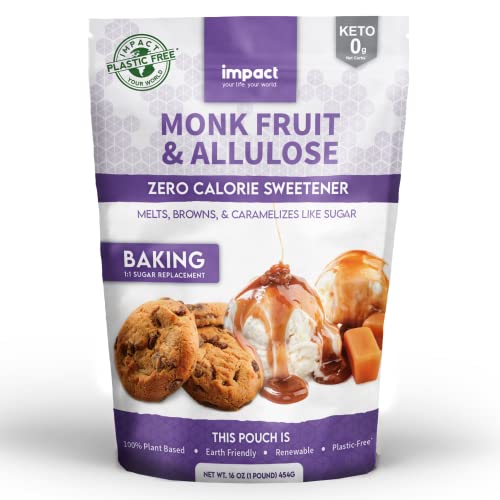 Monk Fruit Allulose Sweetener, Zero Calorie Blend, Keto Friendly Sugar