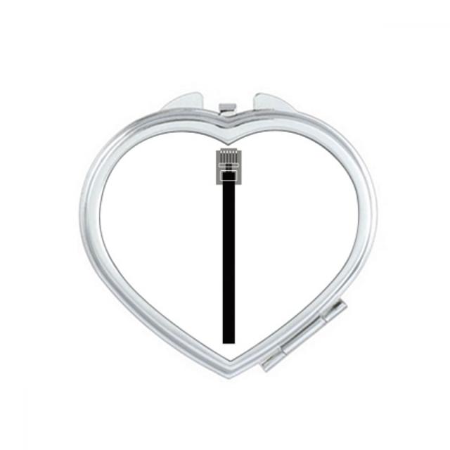 Black Internet Cable USB Plug Pattern Mirror Travel Magnification Portable Handheld Pocket Makeup