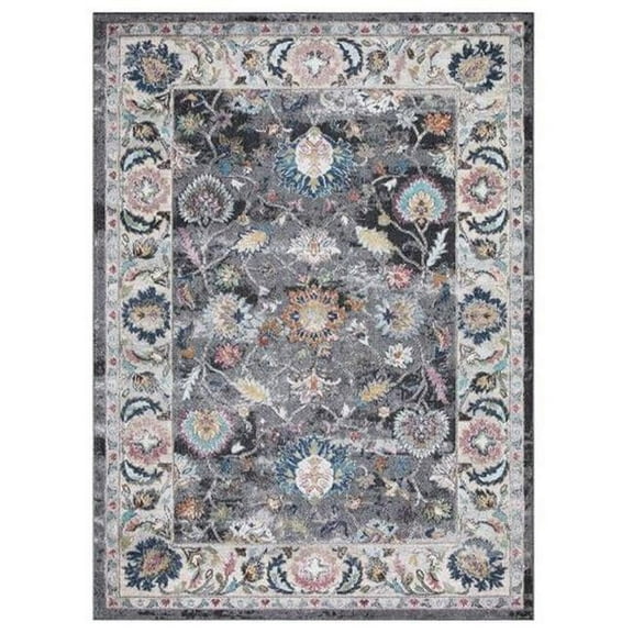 Concard Global Trading 72366 7 x 9 ft. Istanbul Border Area Rug, Gray