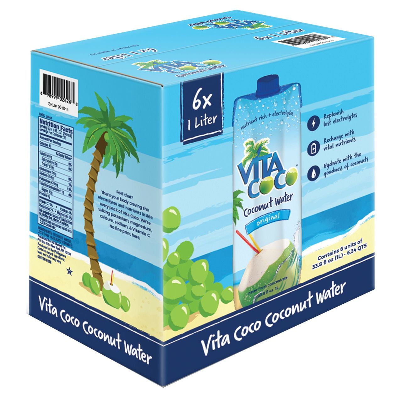 Product of Vita Coco Pure Coconut Water, 6 pk./1L