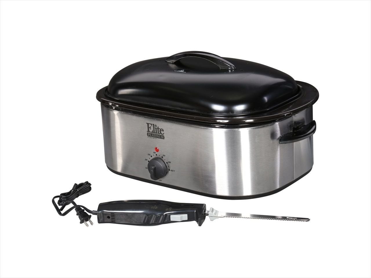 Elite Platinum ERO210BK 18 Qt Roaster Oven Stainless Steel with Buffet