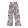 thumbnail image 4 of Watercolor Spiderweb Halloween Pajama Pants for Women, Fuzzy Lounge Bottoms with Pumpkin & Ghost Print, Soft Elastic Waist Flannel Sleep Trousers, 1 Pair Black L, 4 of 6