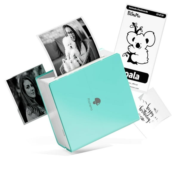 M02 Pocket Printer Mini Printer for Smartphone, Thermal Printer Bluetooth Sticker Printer, Compatible with i0S Android, for Stickers, Photos, Valentine's Day, Birthday Gifts - Green
