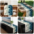 thumbnail image 6 of Teal Turquoise Table Runner 72 Inches Long, Peacock Feathers Aesthetics Eucalyptus Kitchen Coffee Dining Table Decoration for Home Party Birthday Wedding Home Decor 18x72 Inches, 6 of 8