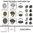 thumbnail image 6 of Mixed Adjustable Ring Blanks Cabochon Rings Making Kit Finger Ring Settings Clear Glass Cabochons Oval Round, 6 of 9