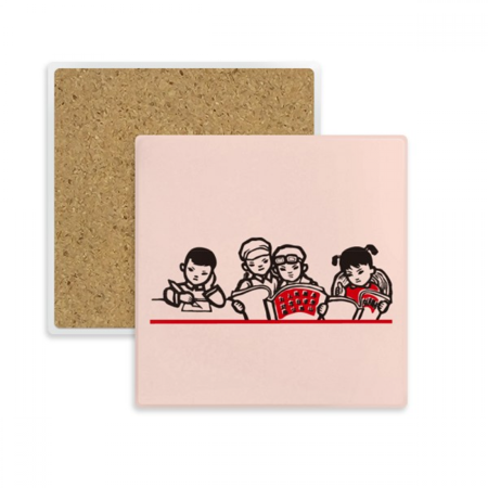 

China Red Education Promotion Class Coaster Cup Mat Mug Subplate Holder Insulation Stone