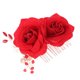 thumbnail image 5 of Peineta de flores artificiales para el cabello, elegante tocado de novia con rosas, tocado de boda, 5 of 7