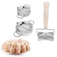 thumbnail image 2 of Fyydes Dumpling Maker, 304 Manuel en Acier Inoxydable Dumpling Maker Ensemble avec des Ustensiles de Cuisine de l'Outil de Dumpling, Dumpling Wrapper, 2 of 11