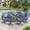 Black-Blue, variant on Vicllax 5-Piece Outdoor Patio Dining Table Set, Metal, 4 Padded Swivel Chairs with Textilene Fabric
