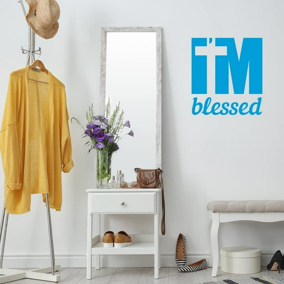VWAQ I'm Blessed Wall Decal Inspirational Christian Quote Motivational Uplifing Wall Sticker