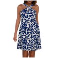 thumbnail image 2 of Birdeem Dresses for Women Womens Fashionable Printed Camisole Round Neck Backless Sleeveless Ruffled Dress, 2 of 12