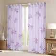 thumbnail image 2 of Feelyou Cartoon Cute Bow Black Out Curtains for Kid, Purple Princess Ribbon Curtains Pack of 2 (42x63 Each), Stripes Geometric Bedroom Curtains, Curtains and Drapes Home Decor, 2 of 6
