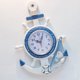 thumbnail image 3 of Reloj de pared Azul y Blanco Modelado de Barcos Estilo Marino Reloj de decoración Personalizado para Estudio Dormitorio Tamaño pequeño Ave Marina 34x23cm/13.4x9.1in, 3 of 5