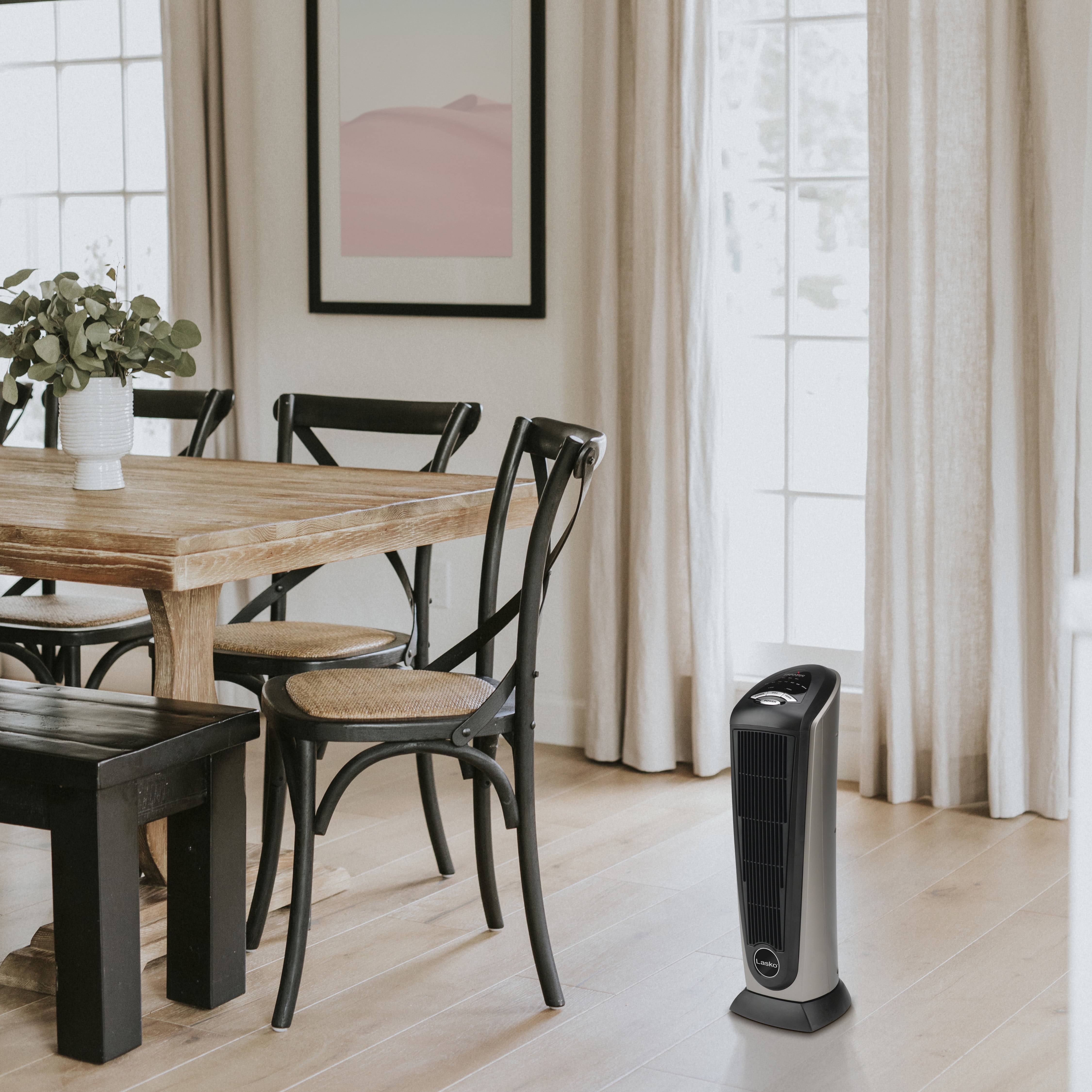 Lasko 1500W Electric Oscillating Ceramic Tower Space Heater with Remote  Control, 751320, Black - Walmart.com