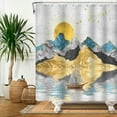 thumbnail image 4 of MIZHONA Boho Shower Curtain,Abstract Mountain Sun Bathroom Shower Curtain with Hooks,72x72, 4 of 5