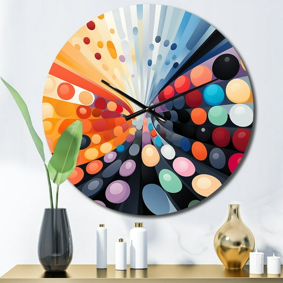 Designart "Chromatic Elixir Opt Art wall decor II" Abstract Oversized Wall Clock