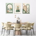 thumbnail image 2 of Framed Canvas Wall Art Prints, Boho Wall Decor, Mid Century Modern Wall Art Set of 3 Abstract Geometric Prints Sage Green Minimalist Wall Art, Natural Framed Canvas Prints Artwork For Living, 2 of 6