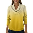 thumbnail image 5 of Dwralegc Elegant Holiday Sweaters for Women Trendy Multicolor Cowl Neck Knitted Clothes Long Sleeve Blouses Jumper Loose Autumn and Winter Sweaters Yellow M, 5 of 5