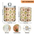 thumbnail image 5 of Yayeee 2 Pack Qtip Holder Bathroom Cotton Swab Canister with Lid Clear Dispenser Set, Retro Pink Stars, 5 of 6