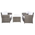 thumbnail image 3 of SAFAVIEH Vellor Outdoor Patio 4 Piece Conversation Set, Grey Brown/White, 3 of 12