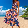thumbnail image 4 of Aoochasliy Summer Dresses for Women Casual Sleeveless Round Neck Tank Dress Flowy Loose Fit Boho Floral Print Maxi Sundresses Lightweight Soft Beach Vacation, 4 of 5